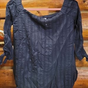 Bailey 44 navy off shoulder blouse